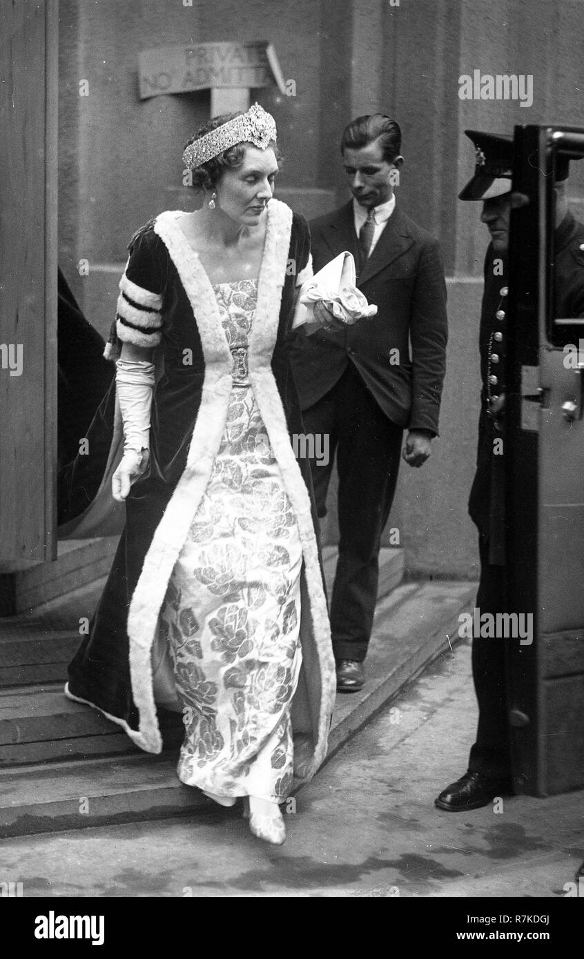 Edwina Mountbatten, comtesse Mountbatten de Birmanie à Londres 1937 Banque D'Images