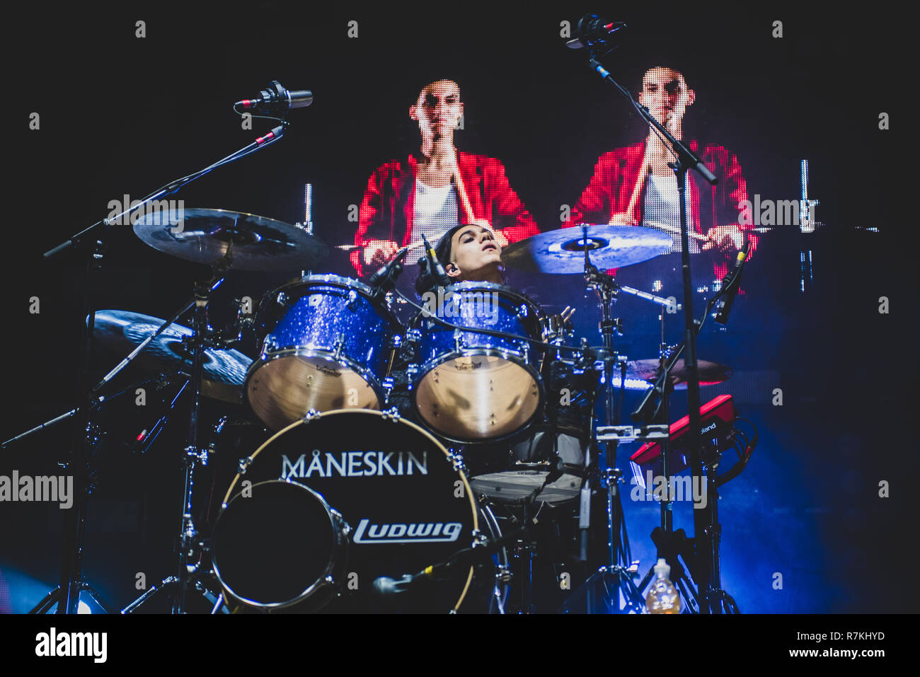 Venaria, Italie. 9Th Mar 2018. Le groupe de rock italien, Maneskin en live sur scène pour leur 'Il ballo della vita' tour 2018 au Teatro della Concordia à Venaria, près de Turin. Photo : Alessandro Bosio/Alamy Crédit : Alessandro Bosio/Alamy Live News Banque D'Images