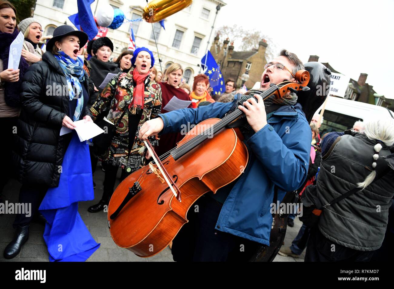 Anti-Brexit musiciens protestation, Westminster, London Crédit : Finnbarr Webster/Alamy Live News Banque D'Images