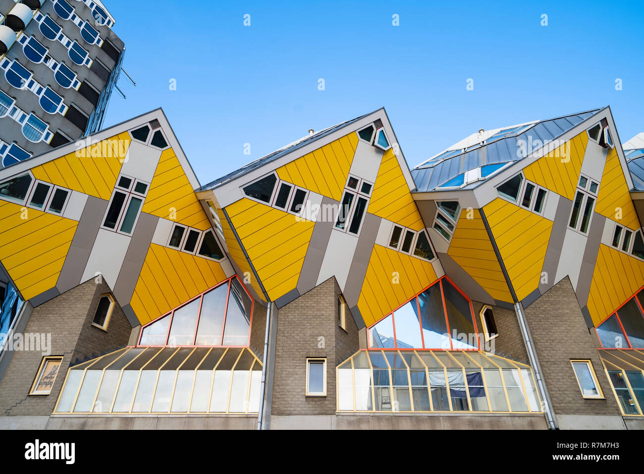 L'extérieur des maisons cubiques à Rotterdam aux Pays-Bas Banque D'Images