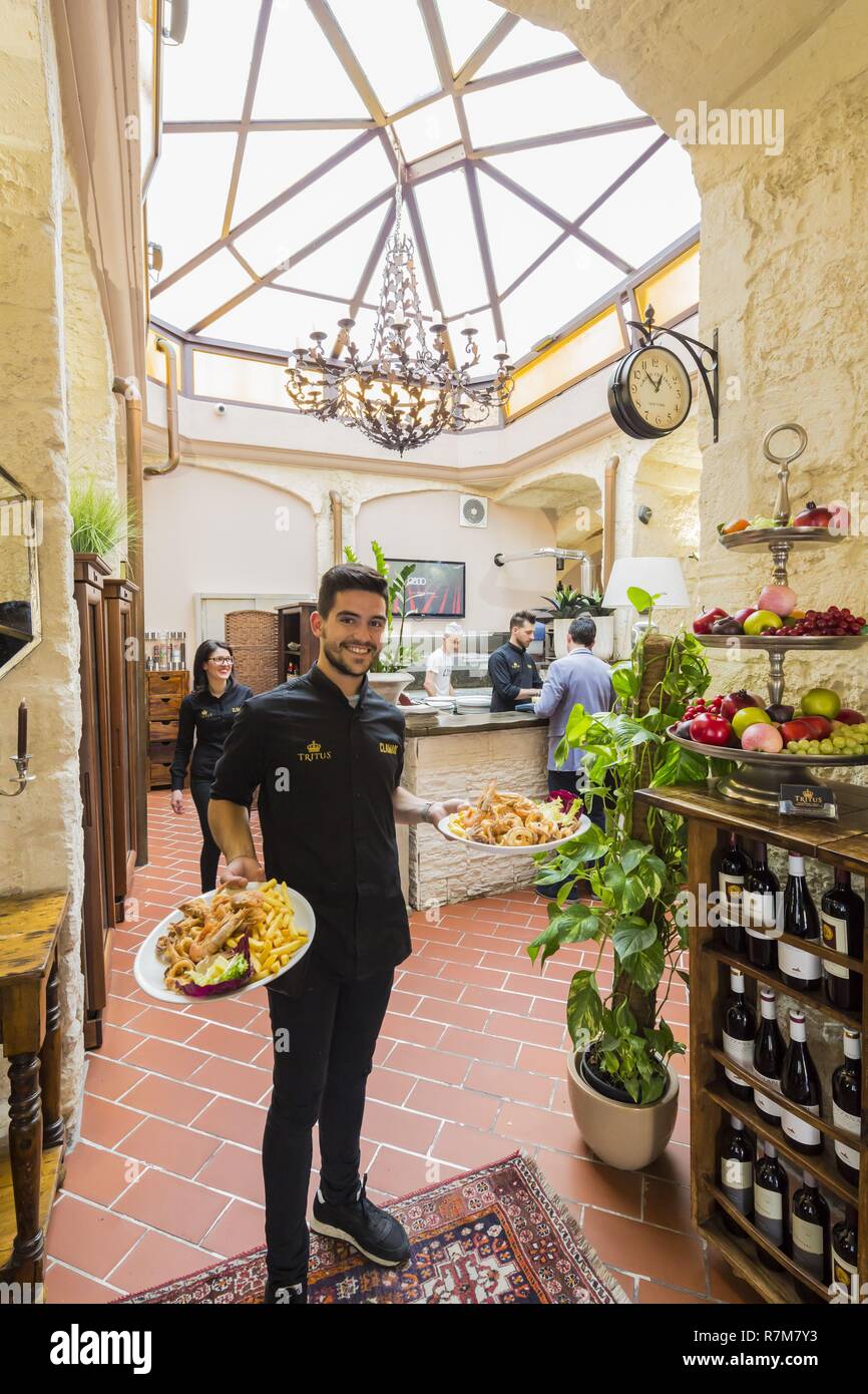 Italie, Sardaigne, dans l'ouest de la Sardaigne, Sassari, restaurant Tritus Banque D'Images