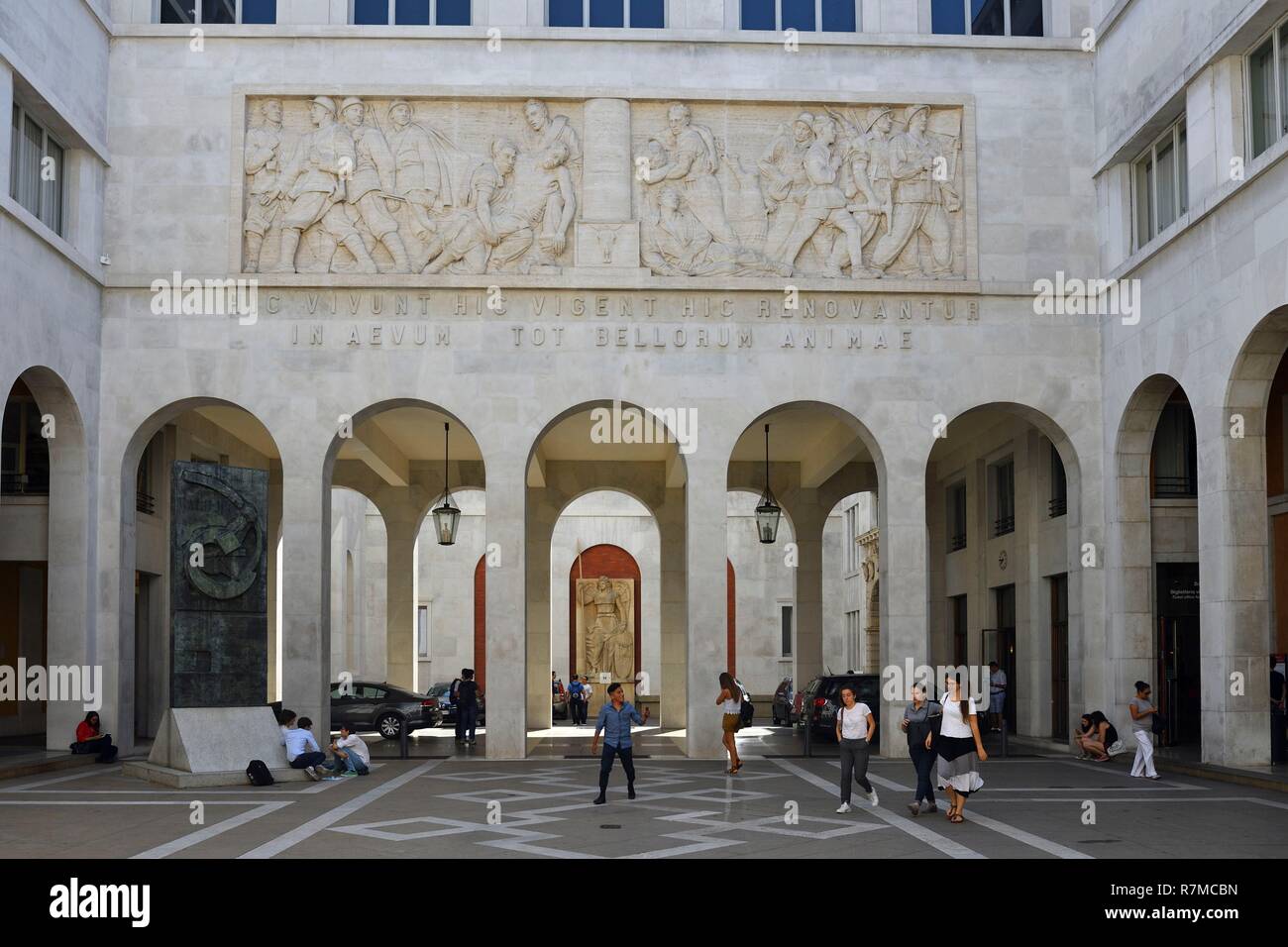 L'Italie, Vénétie, Padova, Padoue, Cour de Bo Palace (Palazzo del Bo), siège de l'université Banque D'Images