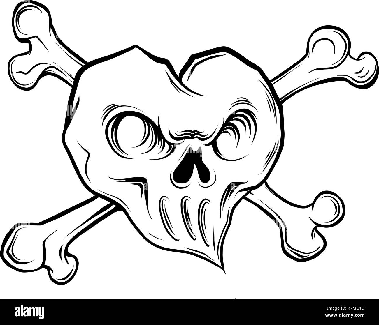 Vector illustration tirer mauvais coeur sur fond blanc Illustration de Vecteur