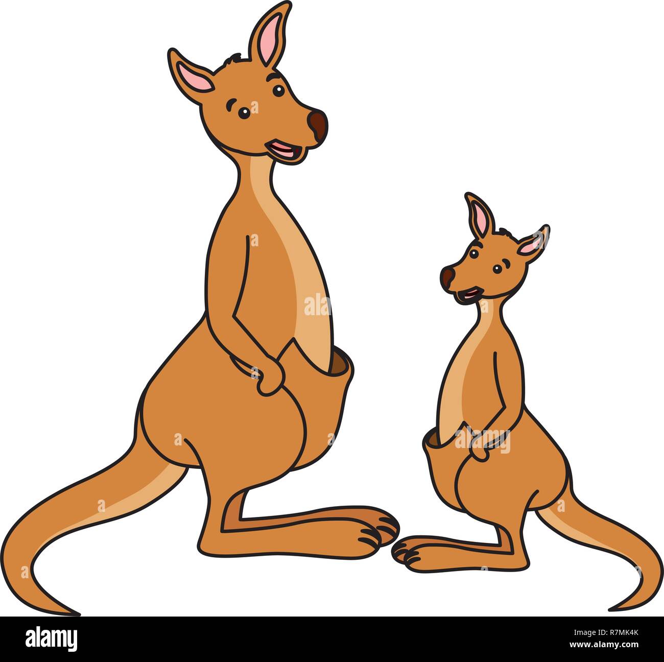 Et la faune australienne kangarro bébé Illustration de Vecteur