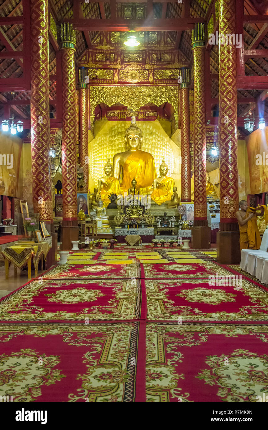 Temple Wat Sri Suphan, vue de l'intérieur, Chiang Mai, Thaïlande Banque D'Images