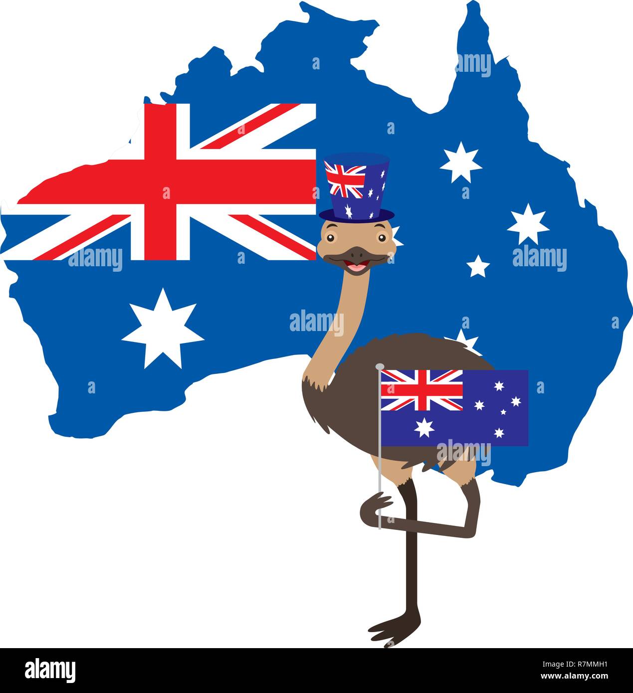 L'UEM avec hat drapeau australien site Illustration de Vecteur