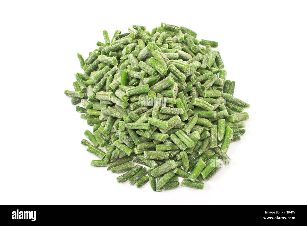 Haricots verts surgelés légumes (haricot vert) isolated on white Banque D'Images