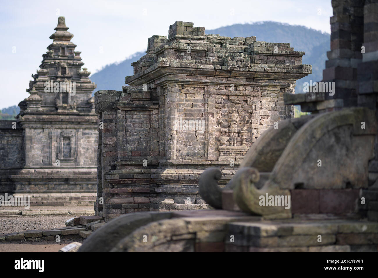 Candi Arjuna Arjuna au temple hindou, complexe, Dieng Plateau, centre de Java, en Indonésie. Banque D'Images
