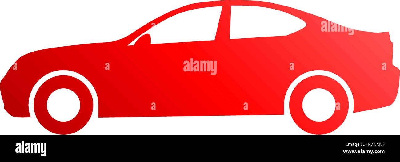 Icône Symbole voiture - rouge dégradé, isolé, 2d illustration Illustration de Vecteur