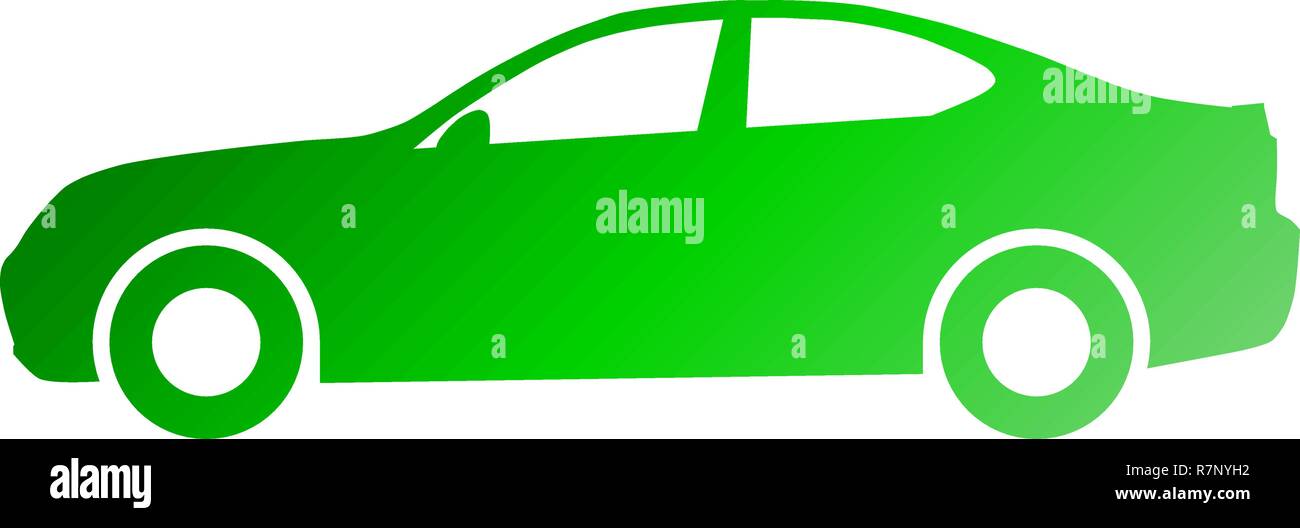 Icône Symbole voiture - gradient vert, 2d, isolé - vector illustration Illustration de Vecteur
