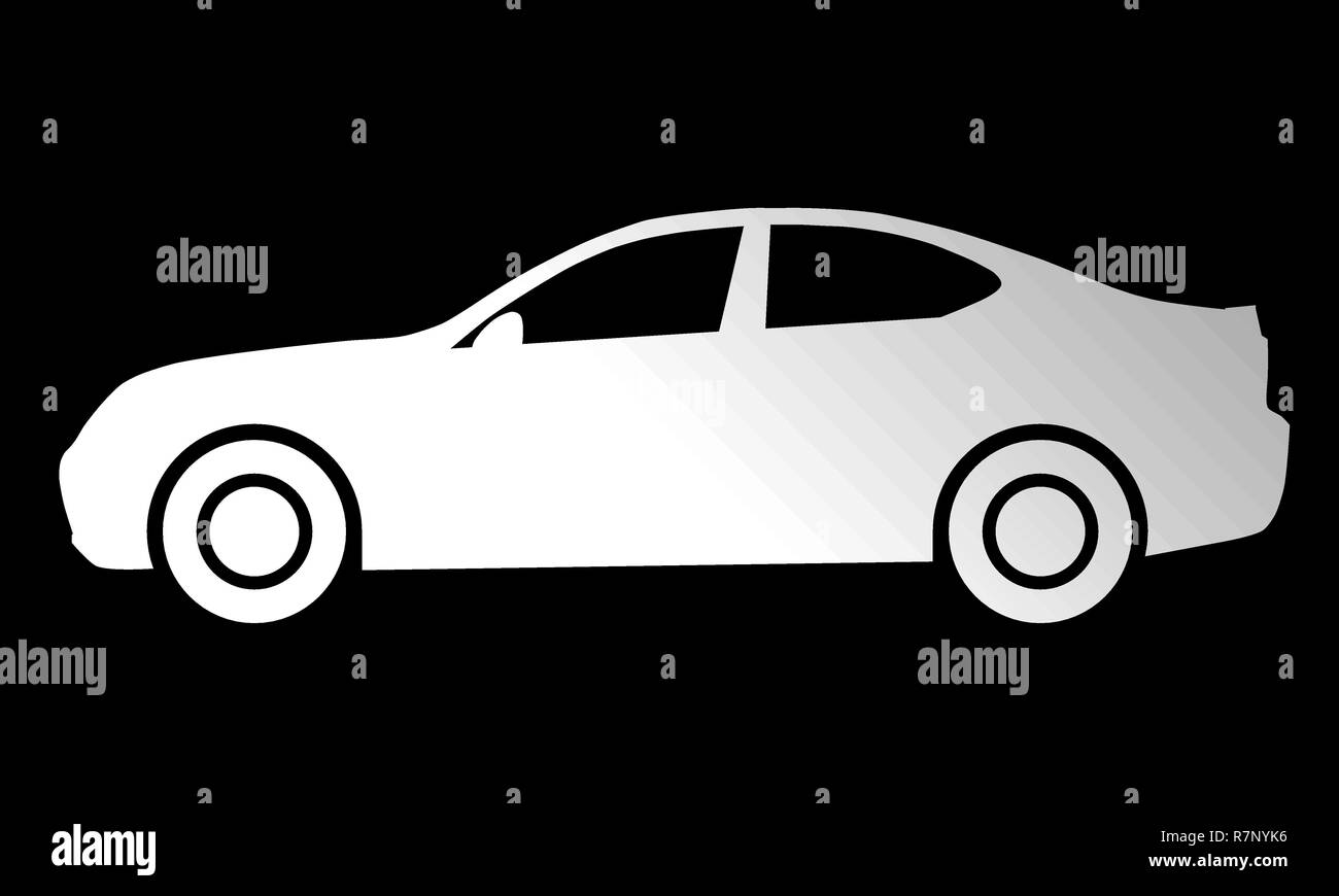 Icône Symbole voiture - gradient blanc, 2d, isolé - vector illustration Illustration de Vecteur