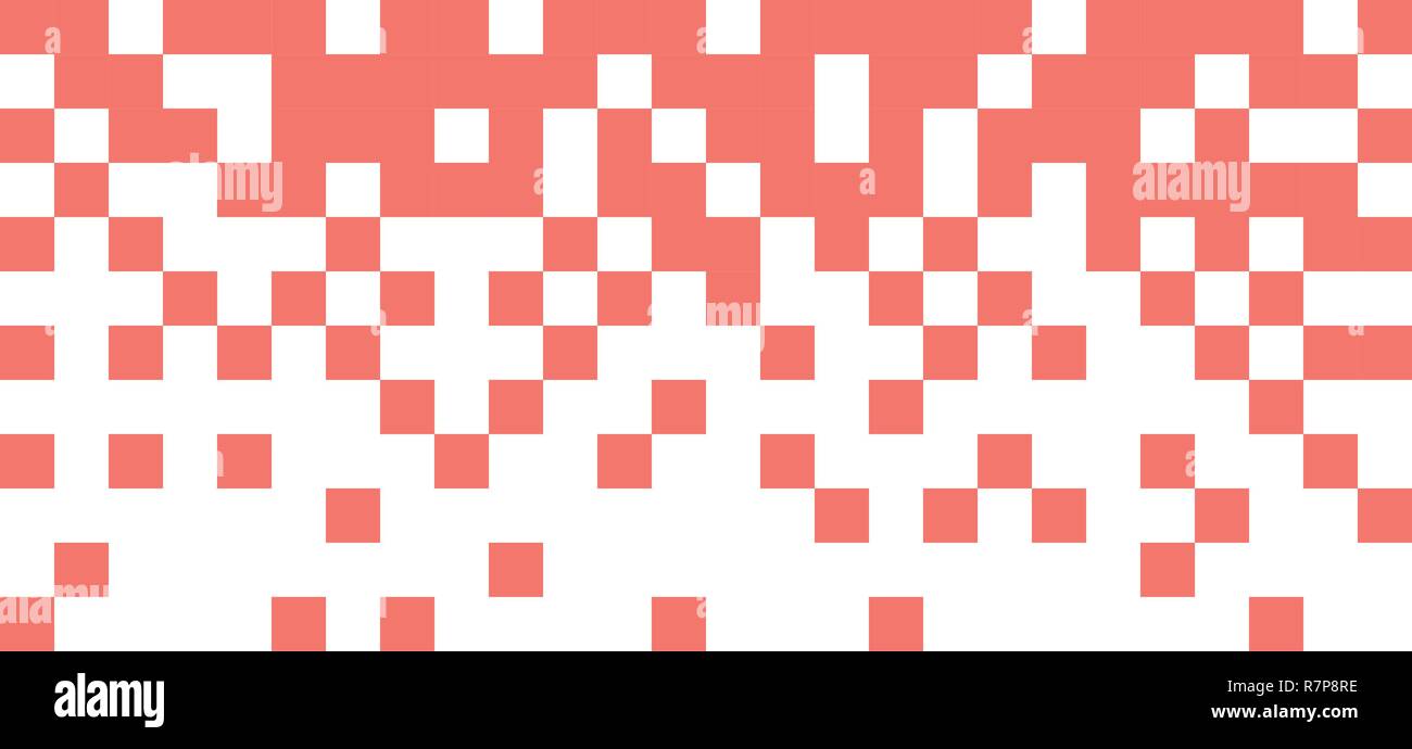 Résumé Contexte vecteur avec les pixels blancs sur la couleur corail vivant. Illustration de Vecteur