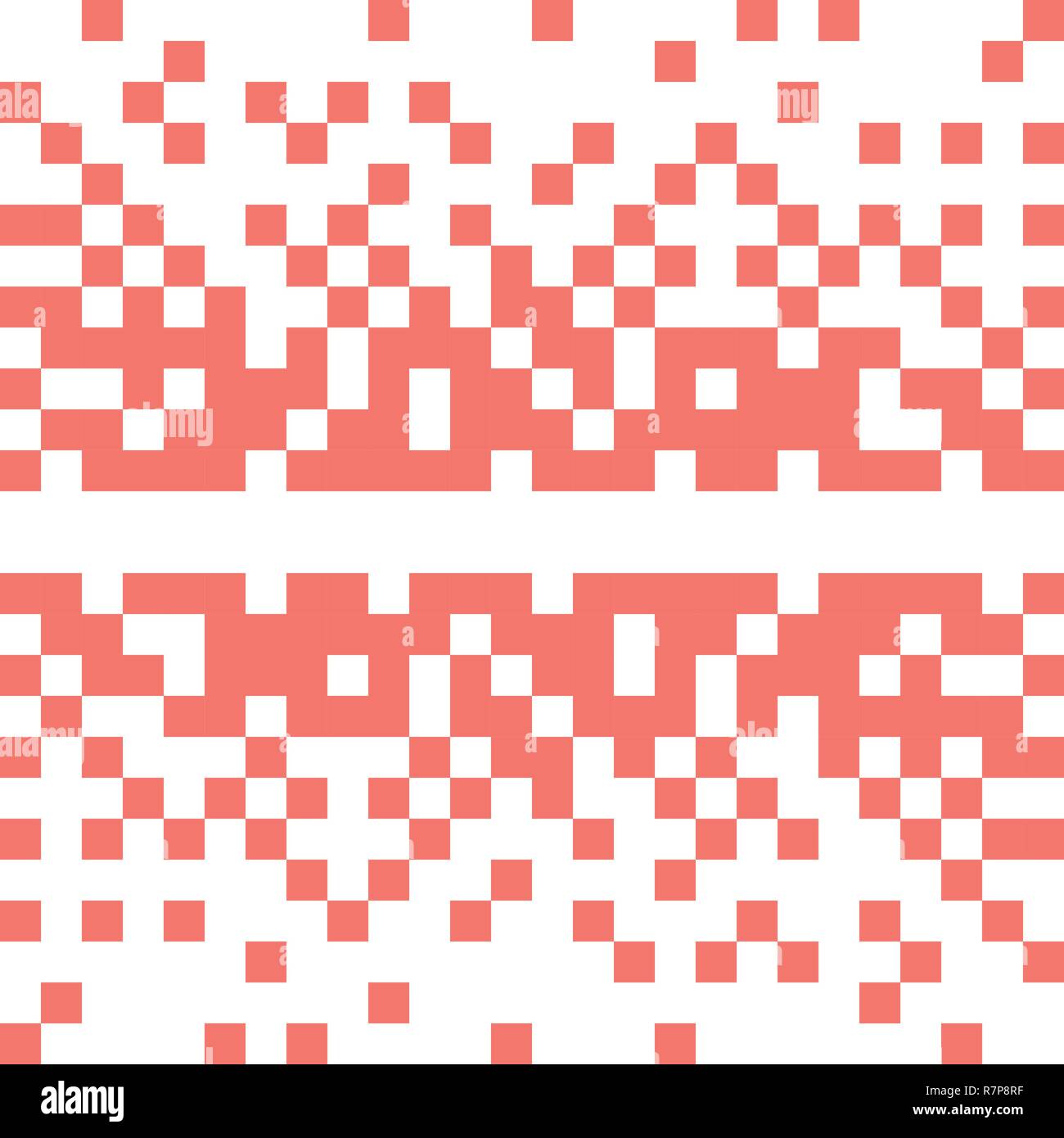 Résumé Contexte vecteur avec les pixels blancs sur la couleur corail vivant. Illustration de Vecteur