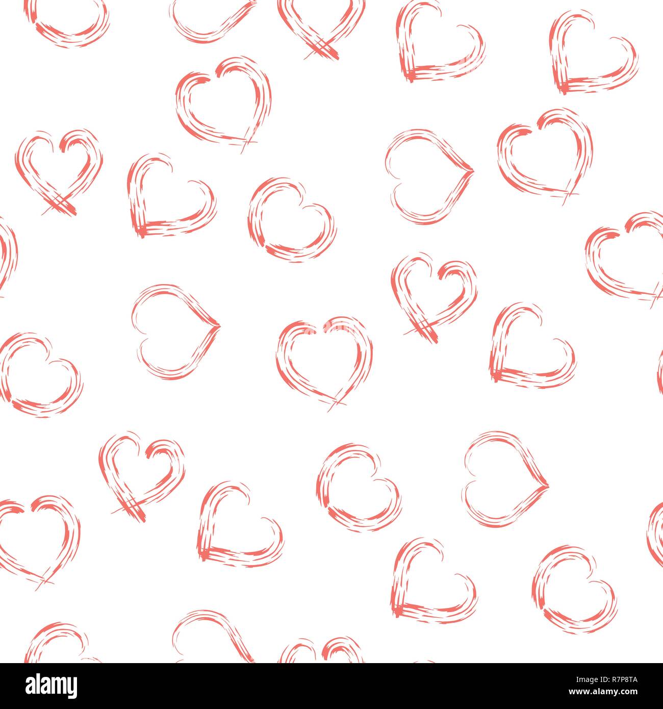 Arrière-plan vectoriel continu avec des coeurs de couleur corail vivant Illustration de Vecteur