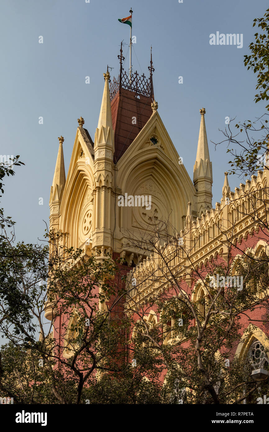 Tour de bâtiment de cour élevée, Kolkata, West Bengal, India Banque D'Images