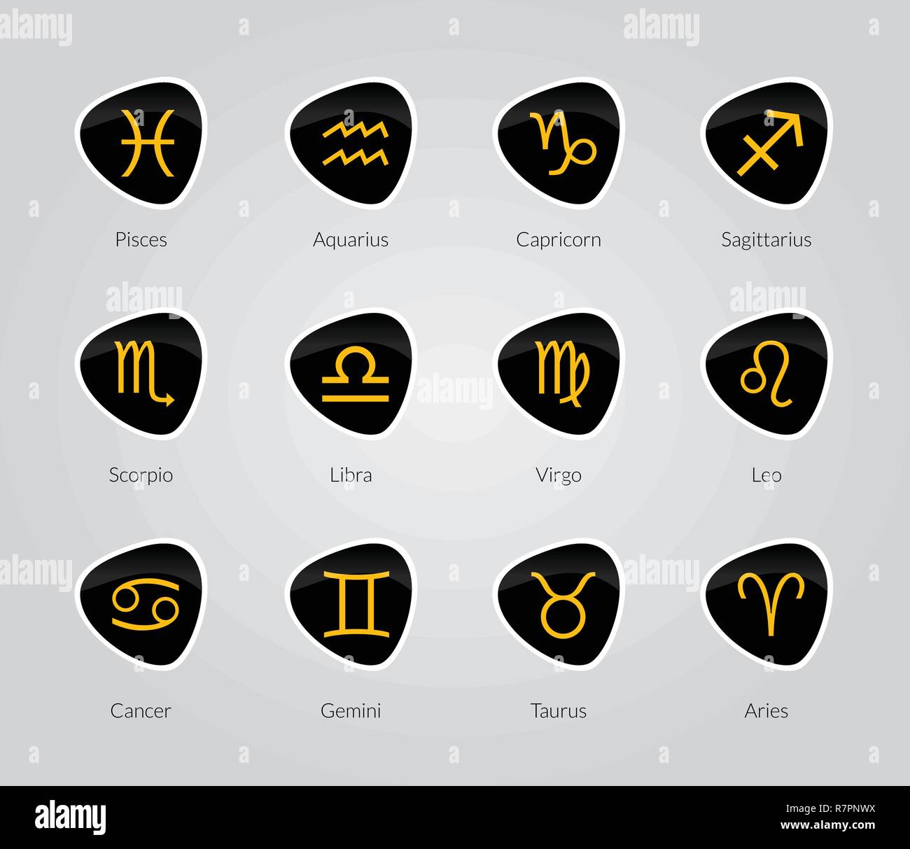 Vector Set d'icônes symbole zodiaque Illustration de Vecteur