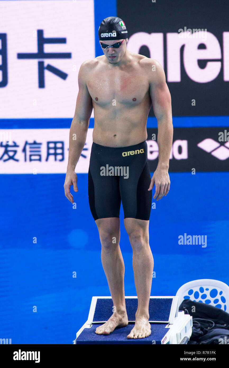 Foto Gian Mattia D'Alberto / LaPresse 11-12-2018 Hangzhou (CINA) Sport Natation 14mi Campionati Mondiali di Natation FINA (25mt) nella foto : Nicolo' Berg ITA Photo Gian Mattia D'Alberto / LaPresse 2018-08-03 Hangzhou (Chine) 14ème championnat de natation FINA (25mt) dans la photo : Nicolo' Berg ITA Banque D'Images