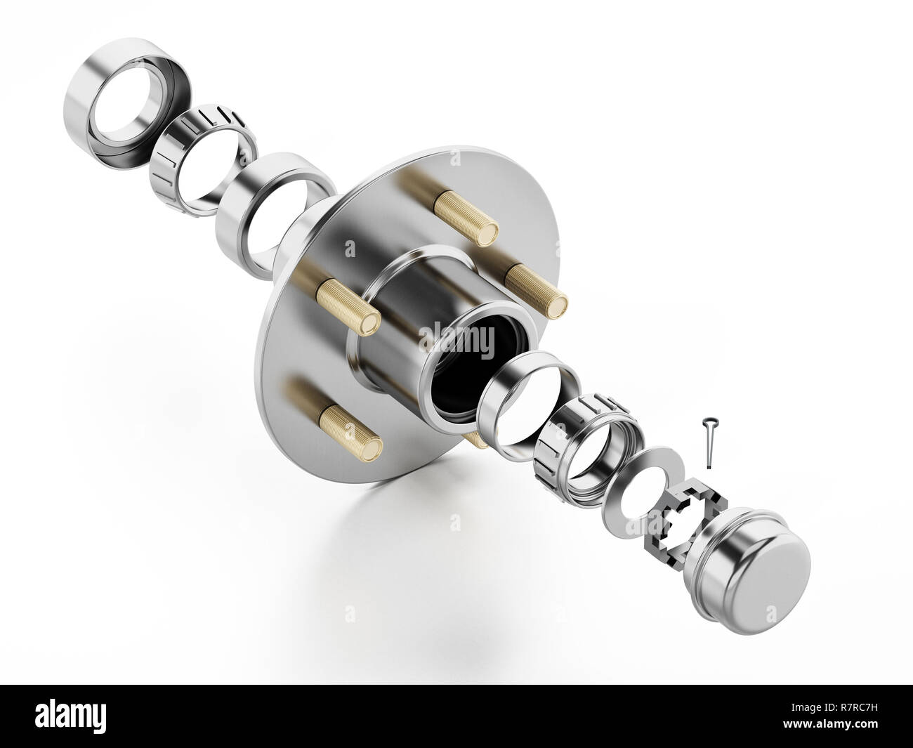 Structure 3D d'un roulement de roue. 3D illustration. Banque D'Images