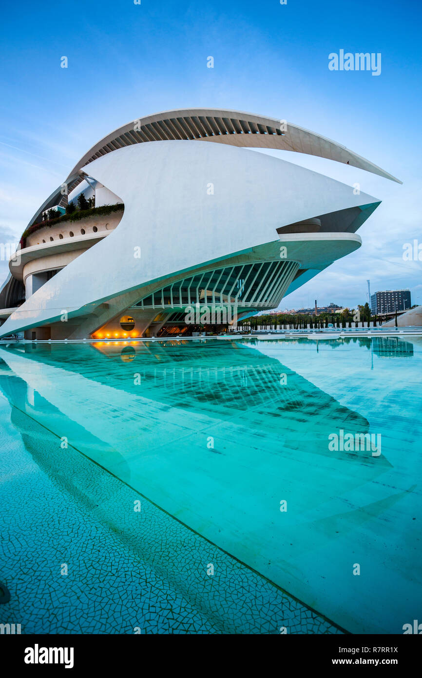 Palais des Arts de la Reine Sofia. Cité des Arts et des Sciences . Palau de les Arts Reina Sofia. Architecte Santiago Calatrava.Valence. Comunidad Valencia. L'Espagne. Banque D'Images