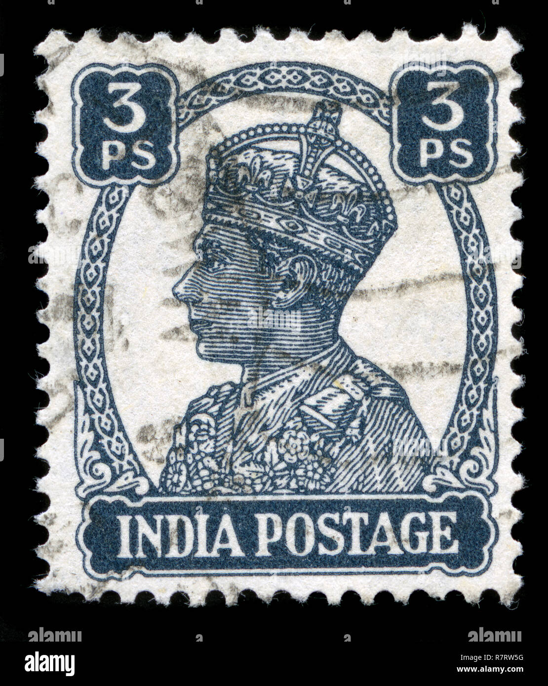 Timbre-poste de l'Inde dans le roi George VI (1943) Vous y trouverez - série émise en 1941 Banque D'Images