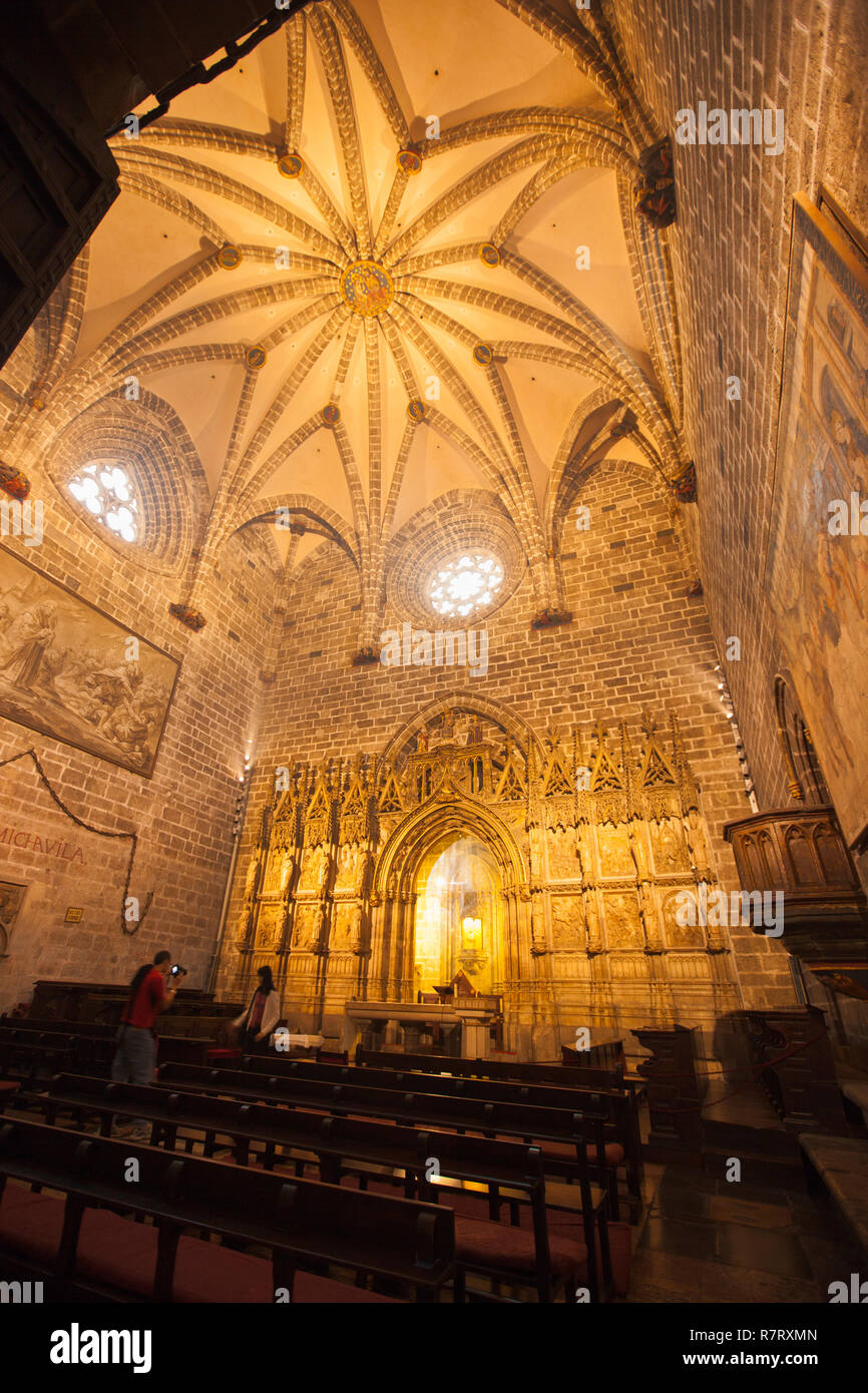 Chapelle du Saint Calice ou le Saint Grial. Santa Maria de la cathédrale de Valence. Valence. Communauté de Valence. Espagne Banque D'Images