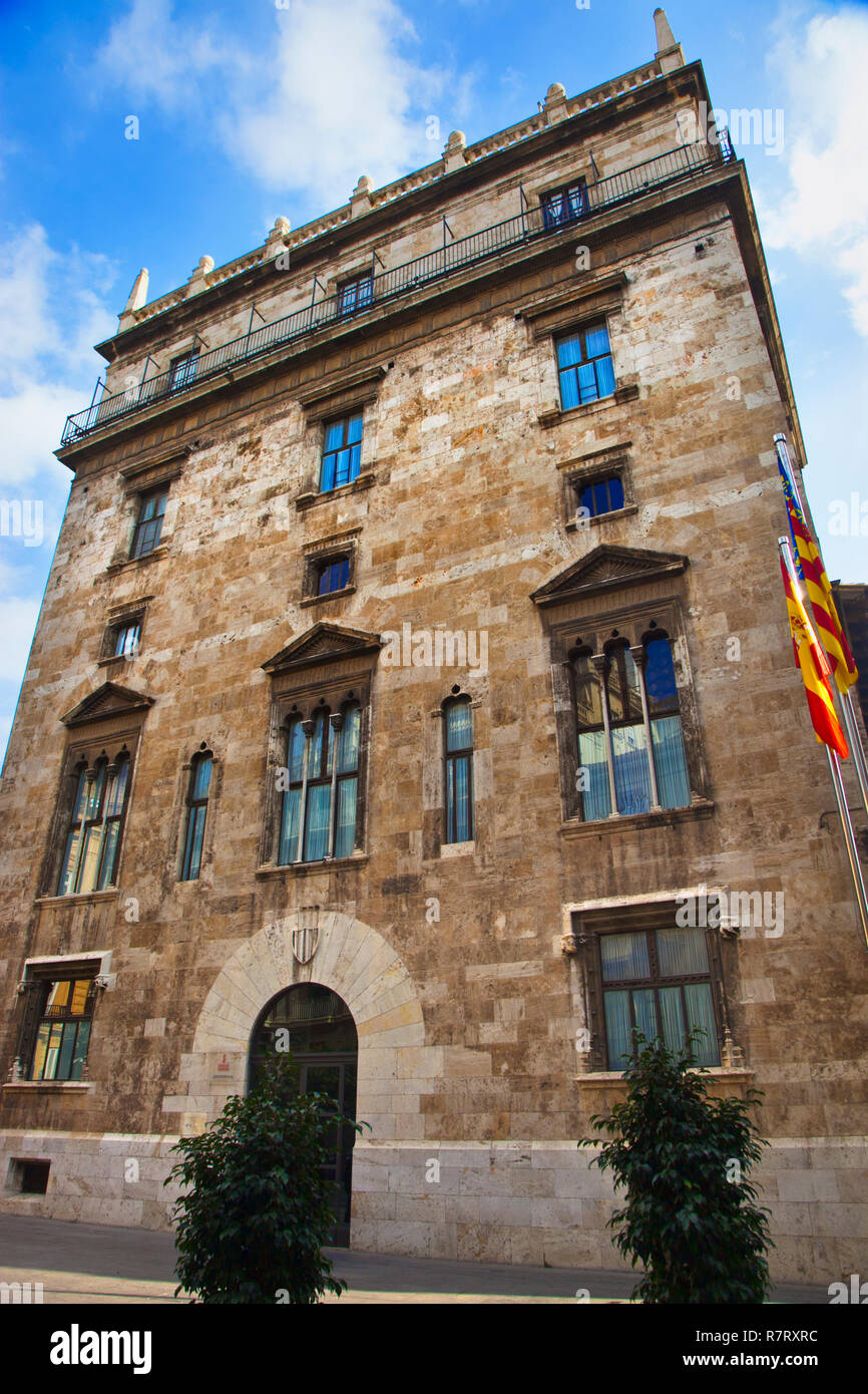 Palau de la Generalitat. Palais de la Generalitat (siège du Gouvernement autonome de Valence). Valence. Communauté de Valence. Espagne Banque D'Images