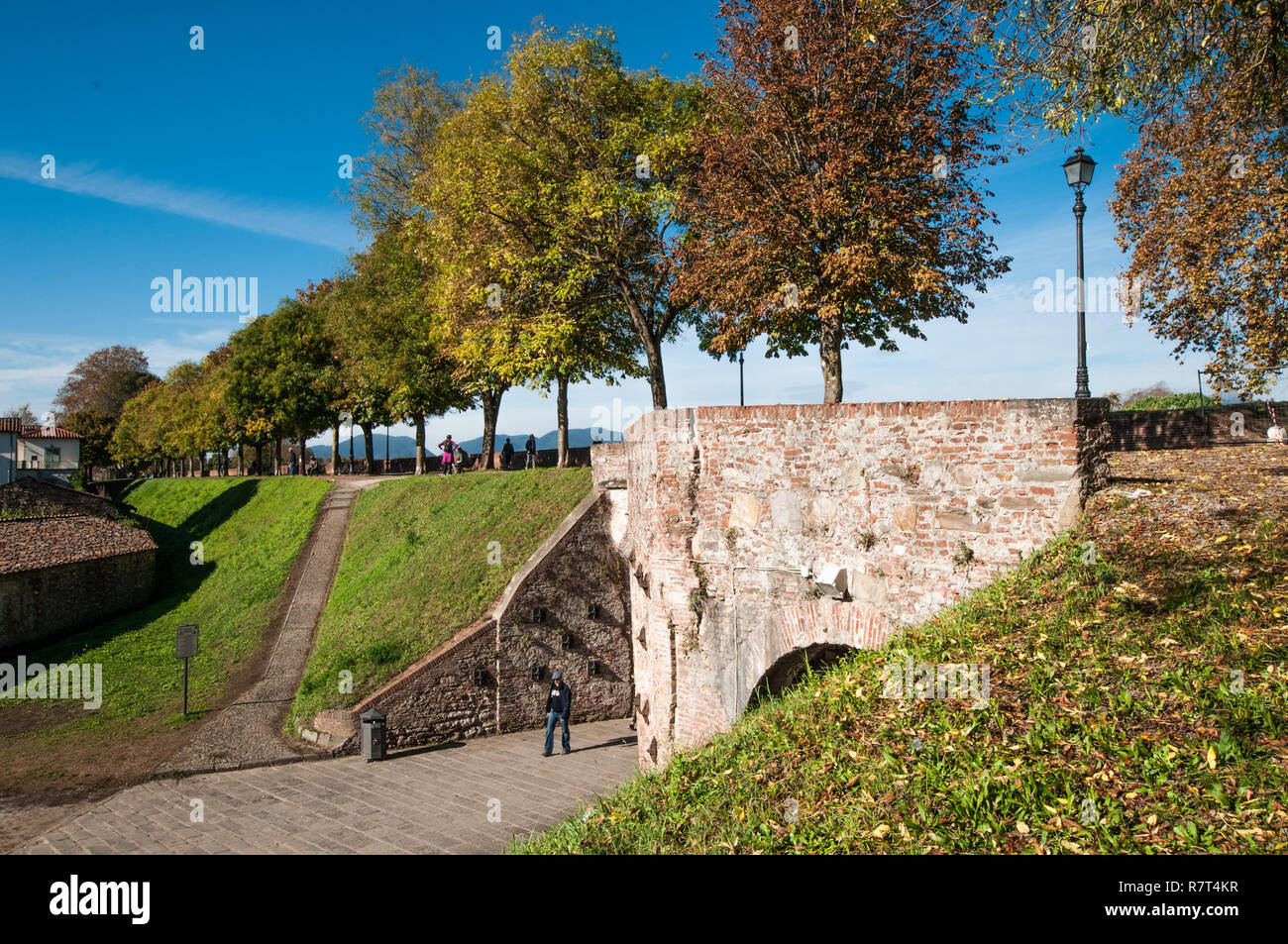 Lucca. Sur les murs de la ville Banque D'Images