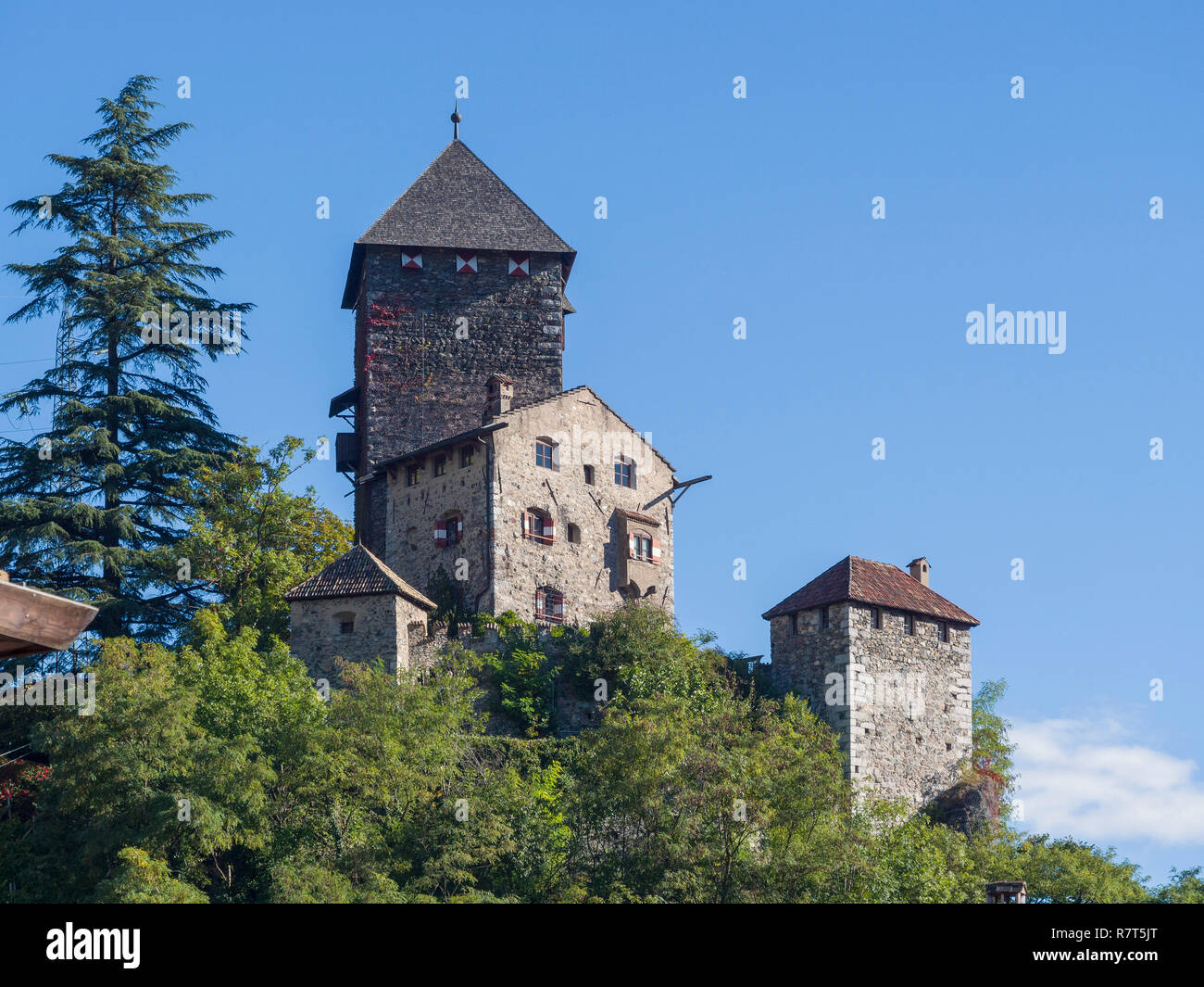 Château Branzoll à Klausen, région Sud, l'Italie, l'Europe Tyrol-Bolzano Banque D'Images