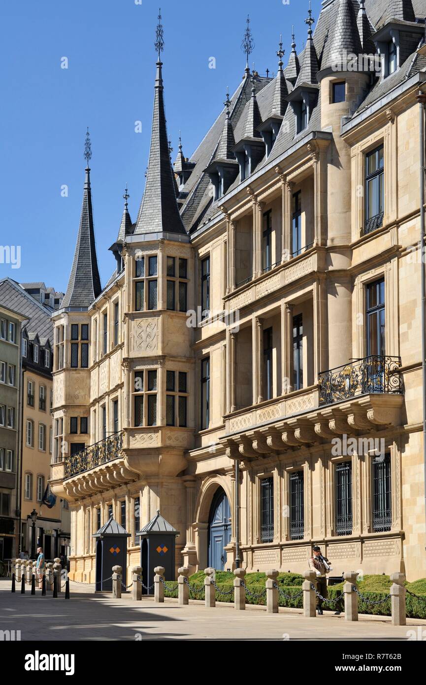 Luxembourg, Luxembourg-ville, grand-ducal palais Renaissance du xvie siècle qui est la résidence en ville du Grand-duc, chef de l'état de Luxembourg Banque D'Images