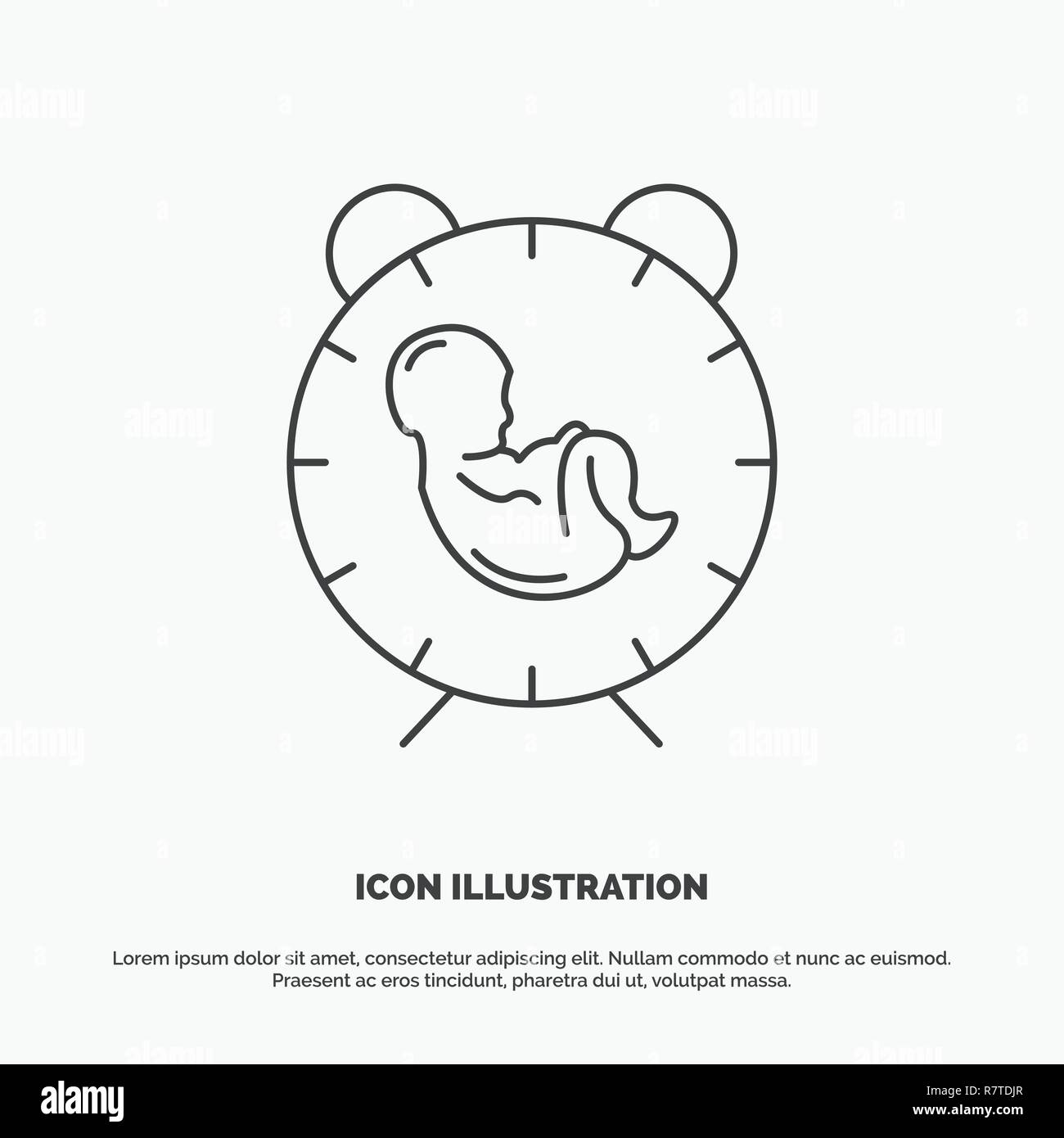 La Livraison Temps Bebe Naissance L Icone De L Enfant Vecteur Ligne Symbole Gris Pour L Assurance Chomage Et De Ux Site Web Ou Application Mobile Image Vectorielle Stock Alamy