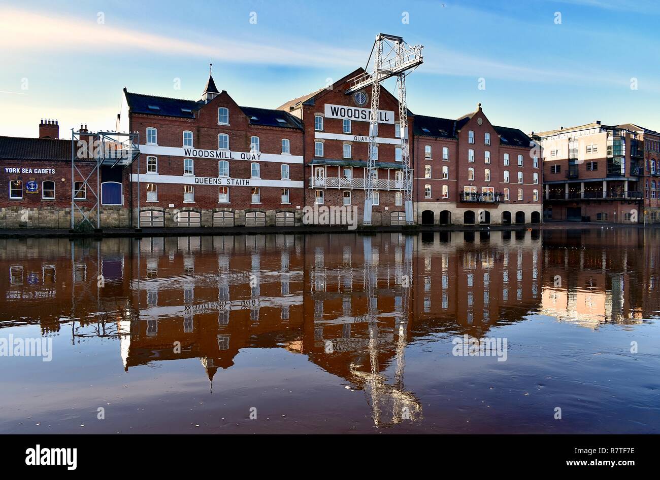 Woodsmill quai et la rivière Ouse Banque D'Images