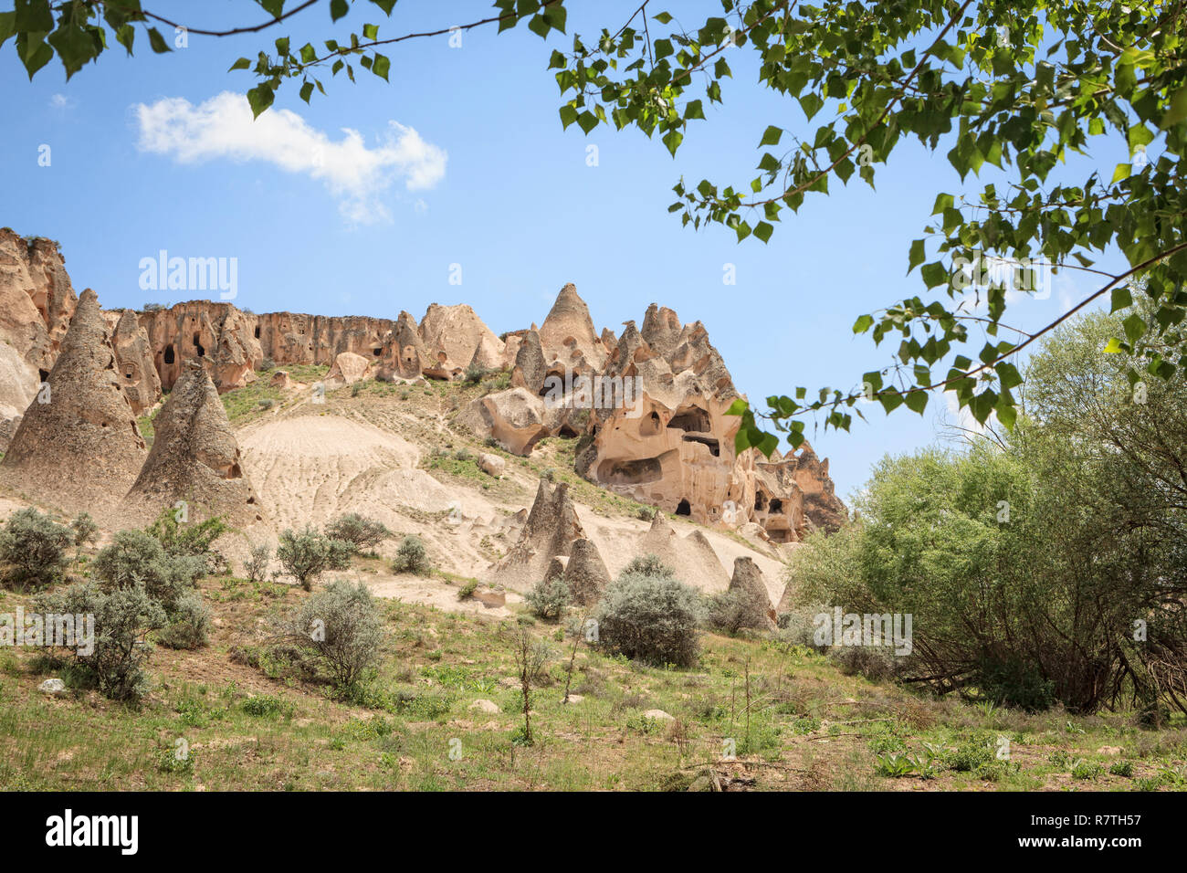 Propriétés en Firinasma Valley en Cappadoce, région de l'Anatolie, la Turquie. L'Firinasma Valley est l'une des vallées moins connues de la Cappadoce. Banque D'Images