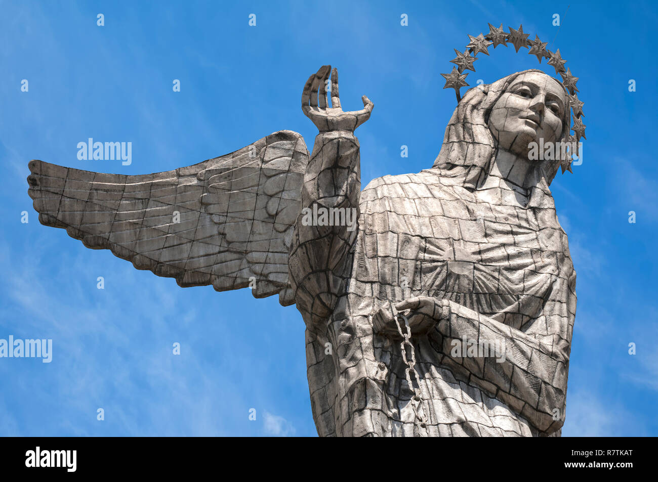 Vierge Marie Statue de Quito, El Panecillo hill, Quito, Équateur, la province de Pichincha Banque D'Images