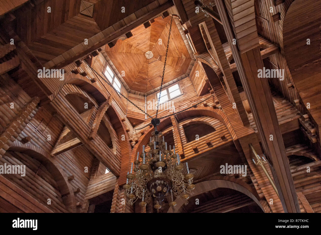 Vue de l'intérieur, la cathédrale orthodoxe de la Sainte Trinité, Anadyr, de l'Armée de terre française Banque D'Images