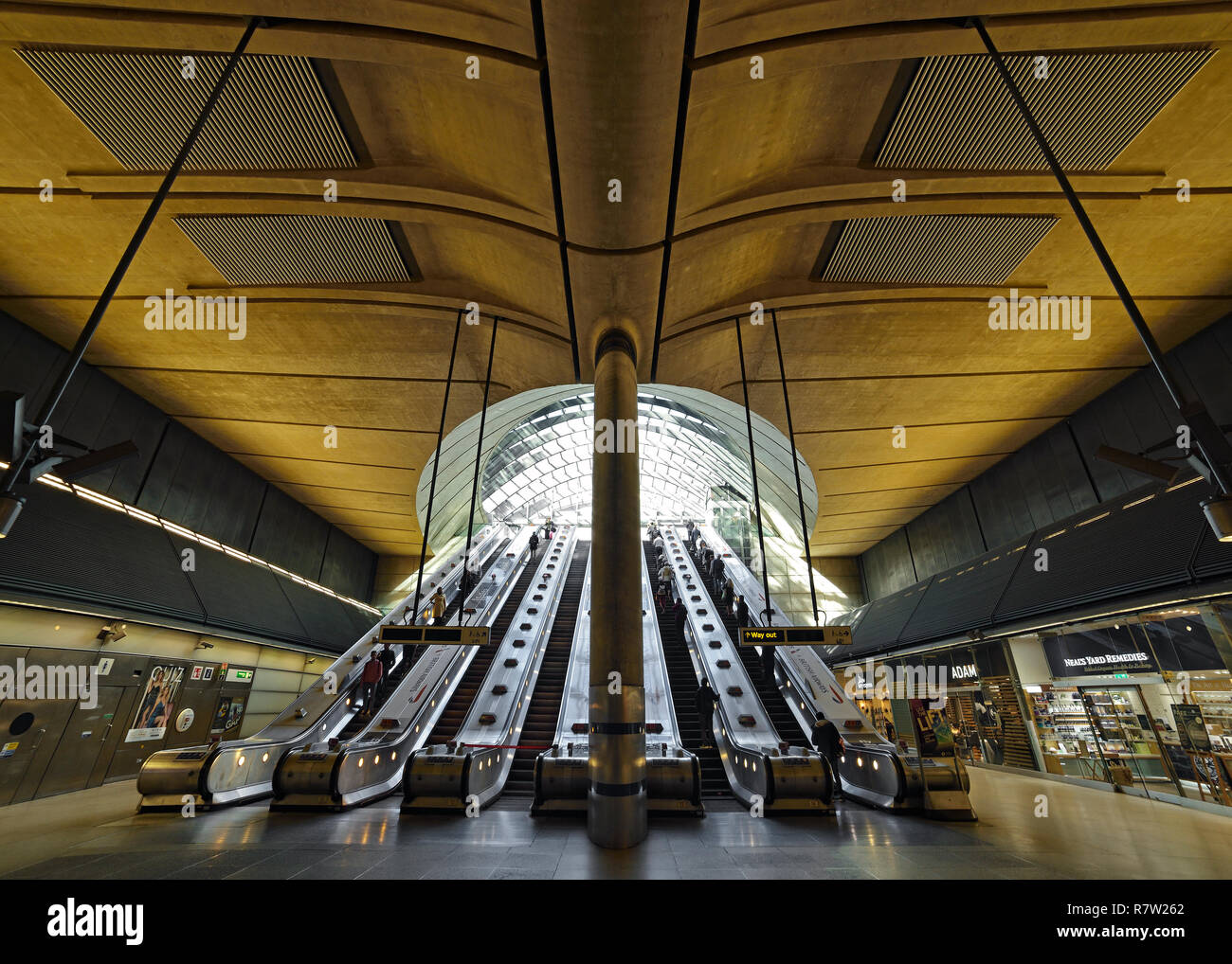 Entrée de la station de Canary Wharf, London, Royaume-Uni Banque D'Images