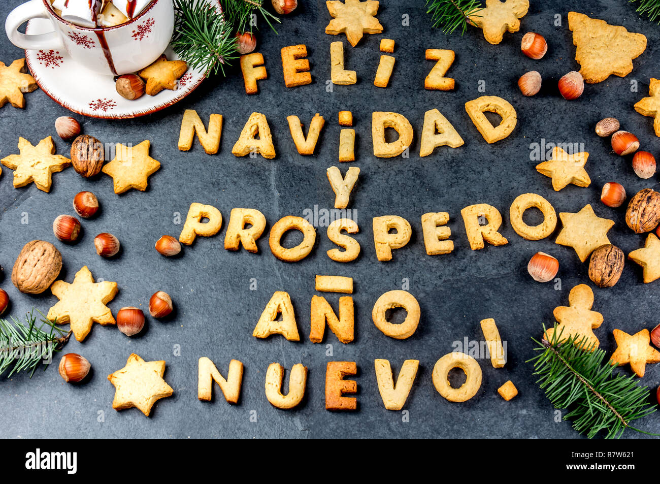 FELIZ NAVIDAD EN ESPAGNOL LES COOKIES. Mots Joyeux Noël et bonne année