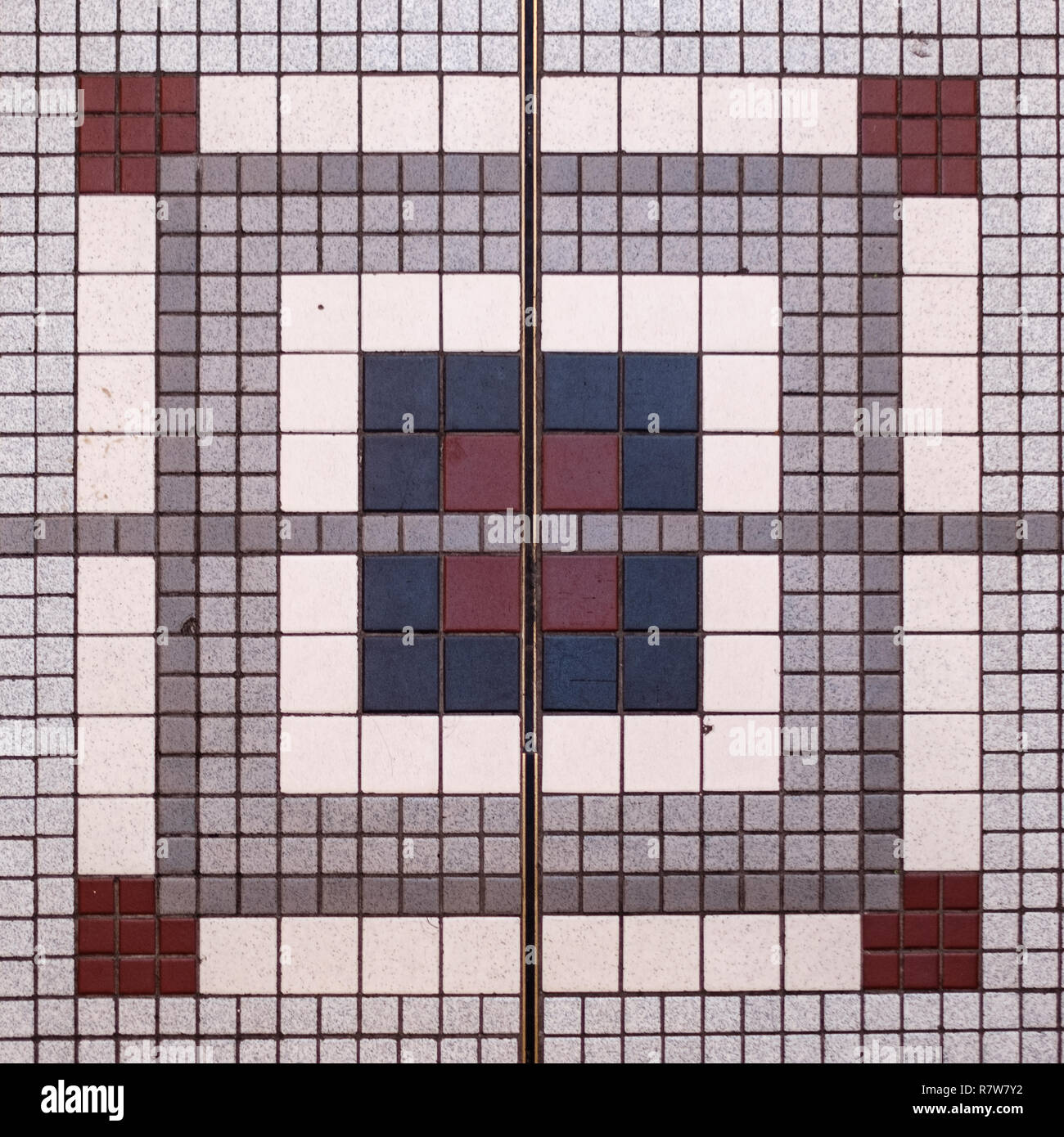 Square Conception de mosaïque. Motif en mosaïque. Sol de mosaïque Banque D'Images