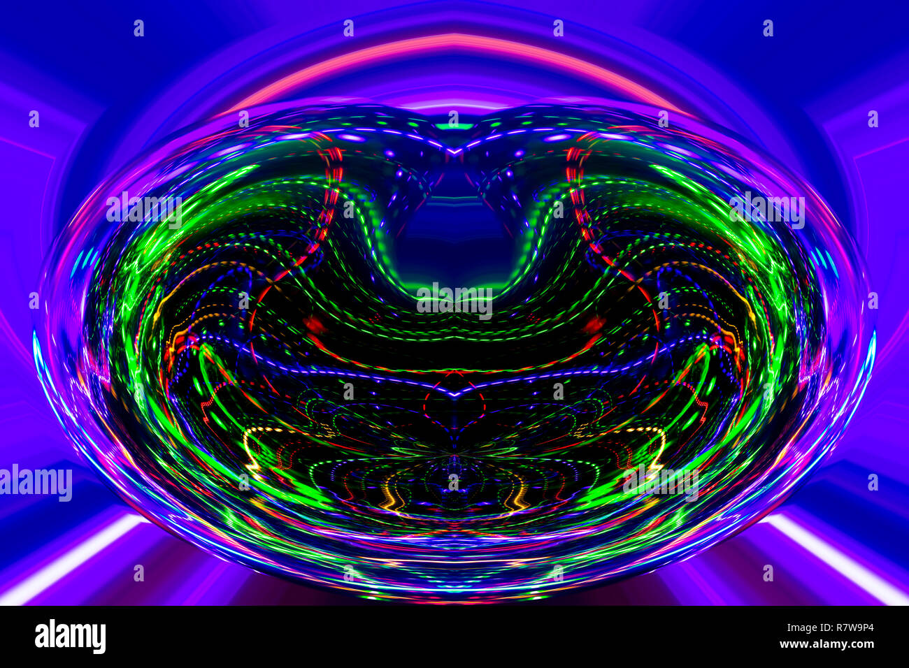 La couleur des lignes et courbes crée l'image. elipse fantastique Tableau abstrait - images psychédéliques. Banque D'Images