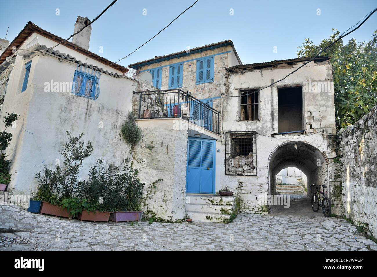 Maisons Blanches historique dans la vieille ville de Marmaris resort town en Turquie. Banque D'Images