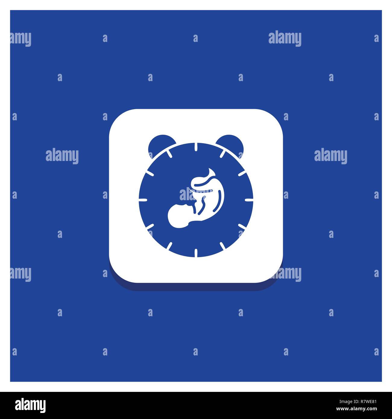 Bouton Rond Bleu Pour La Livraison L Heure Bebe Naissance Enfant Icone Glyphe Image Vectorielle Stock Alamy