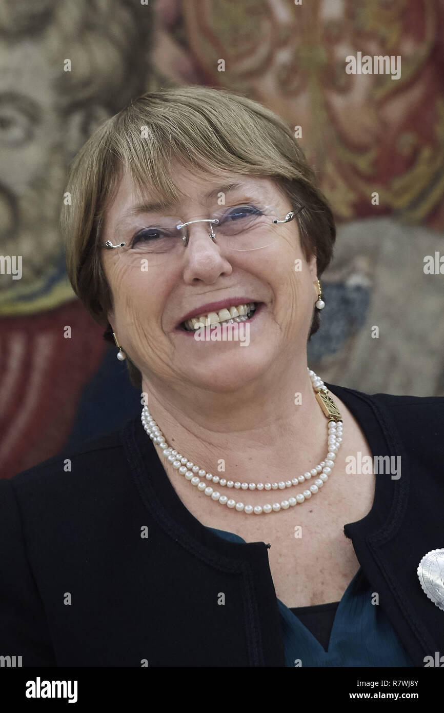 Madrid, Madrid, Espagne. Dec 11, 2018. Michelle Bachelet a participé à une réunion au Palais de la Zarzuela, le 11 décembre 2018 à Madrid, Espagne Crédit : Jack Abuin/ZUMA/Alamy Fil Live News Banque D'Images