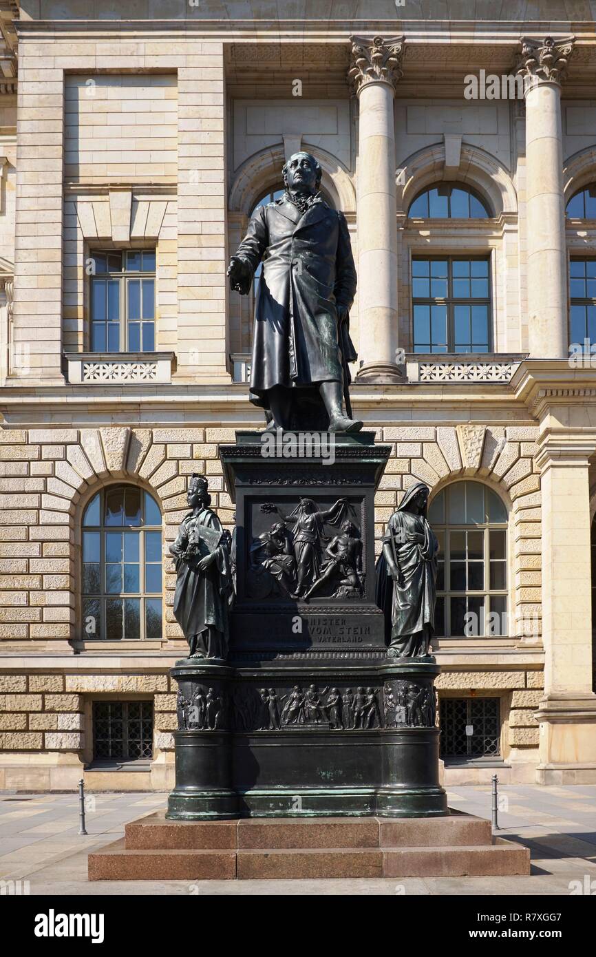 Allemagne, Berlin, Chambre des Députés de Berlin (Abgeordnetenhaus von Berlin), Denkmal Freiherr vom Stein statue Banque D'Images