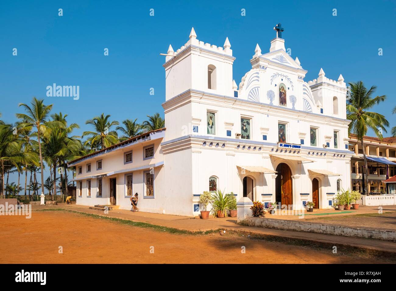 L'Inde, Goa, l'église Sainte-Anne, d'Agonda Banque D'Images