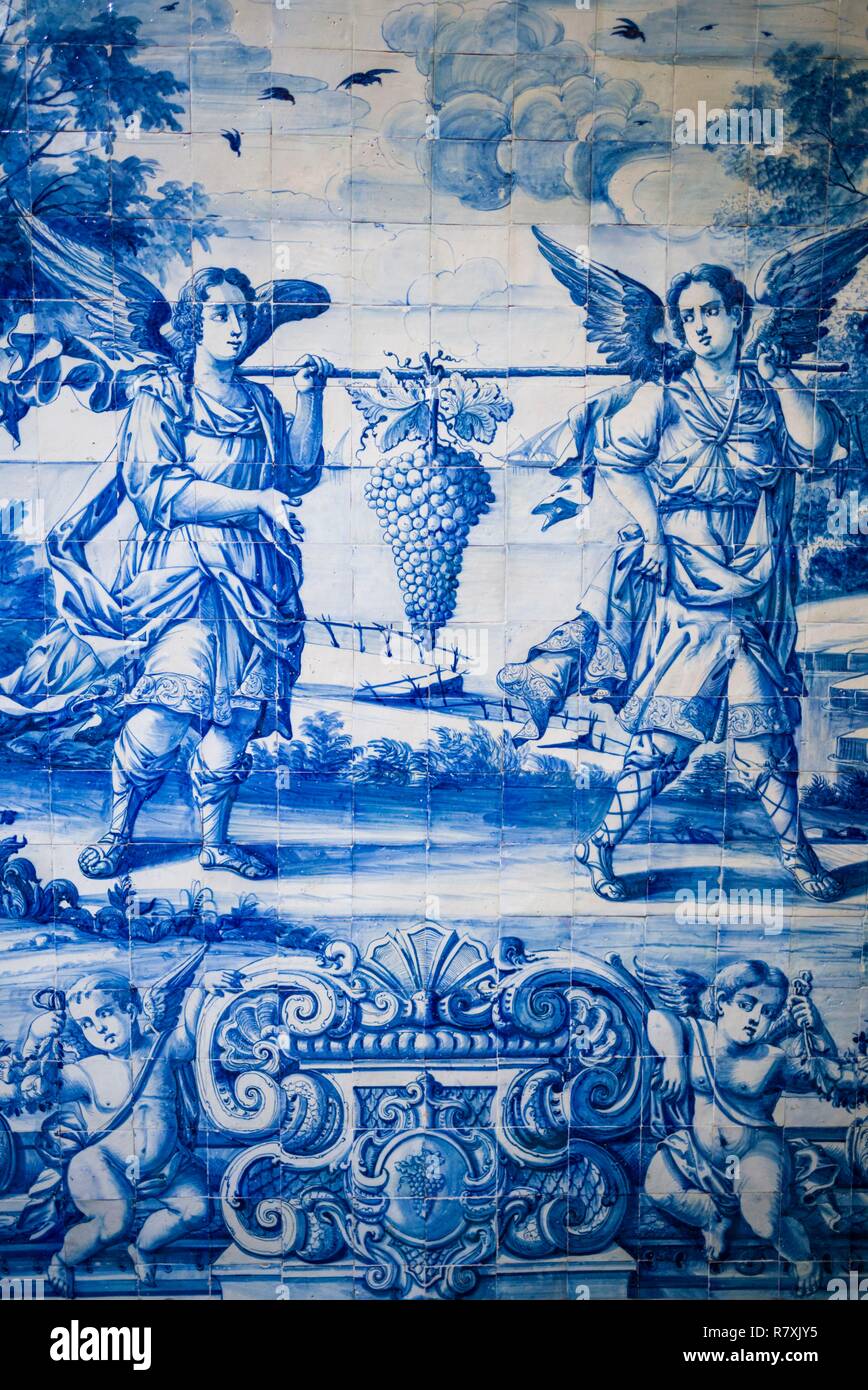 Le Portugal, Azores, Sao Miguel Island, Ponta Delgada, l'Igreja do Colegio dos jésuites de l'église de Ponta Delgada, tuiles azulejo Banque D'Images