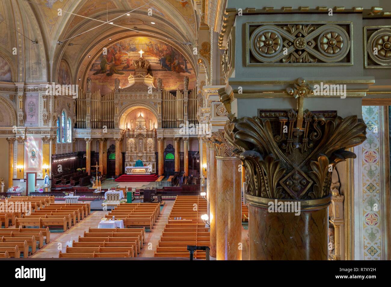 Canada, Québec, Montréal, le patrimoine religieux, l'Église du Très Saint Nom de Jésus dans Maisonneuve Neighborwood Banque D'Images