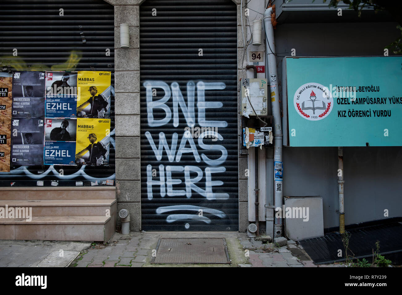 BNE était ici l'Art de rue à Istanbul, Turquie Banque D'Images