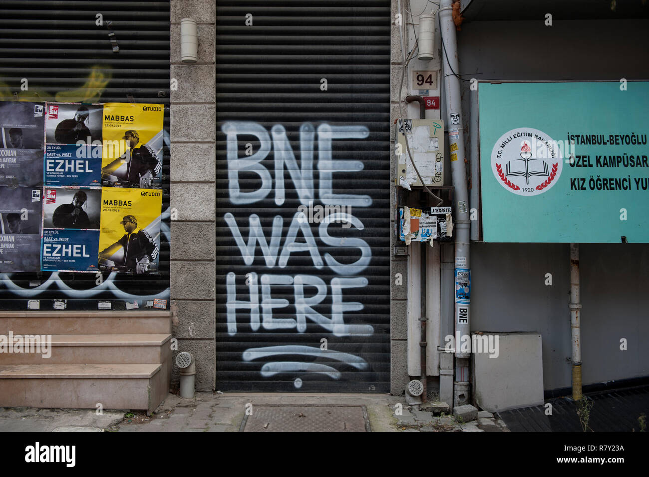 BNE était ici l'Art de rue à Istanbul. La Turquie. Banque D'Images