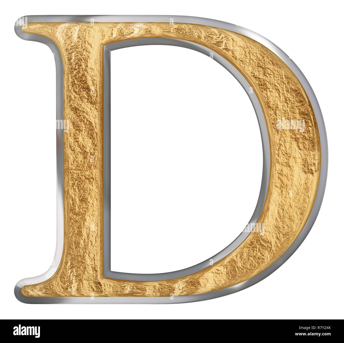Le chiffre romain D, quingenti, 500, cinq cents, isolé sur fond blanc, 3D render Banque D'Images