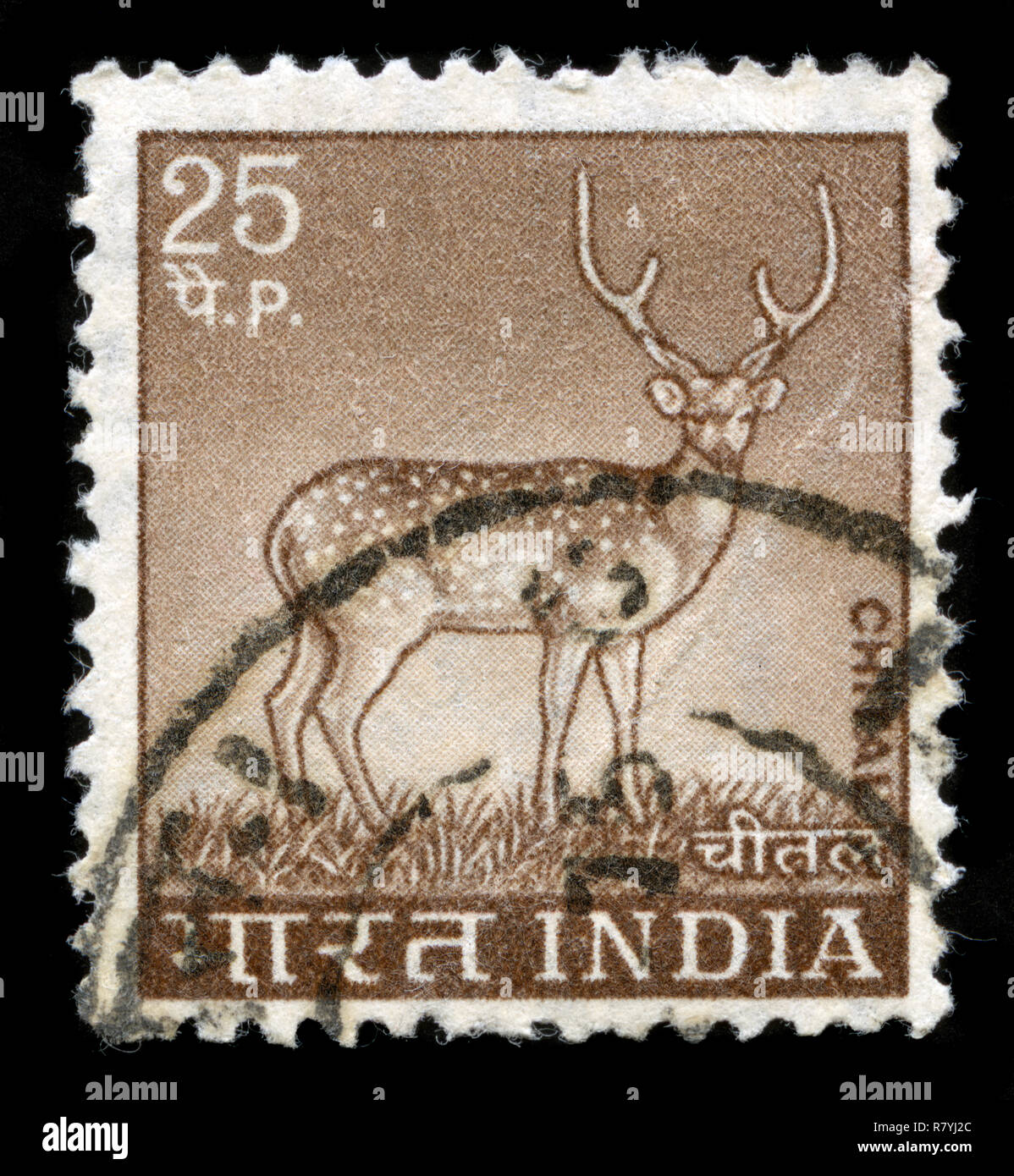 Timbre-poste de l'Inde dans le pays a publié en 1974 la série de motifs Banque D'Images