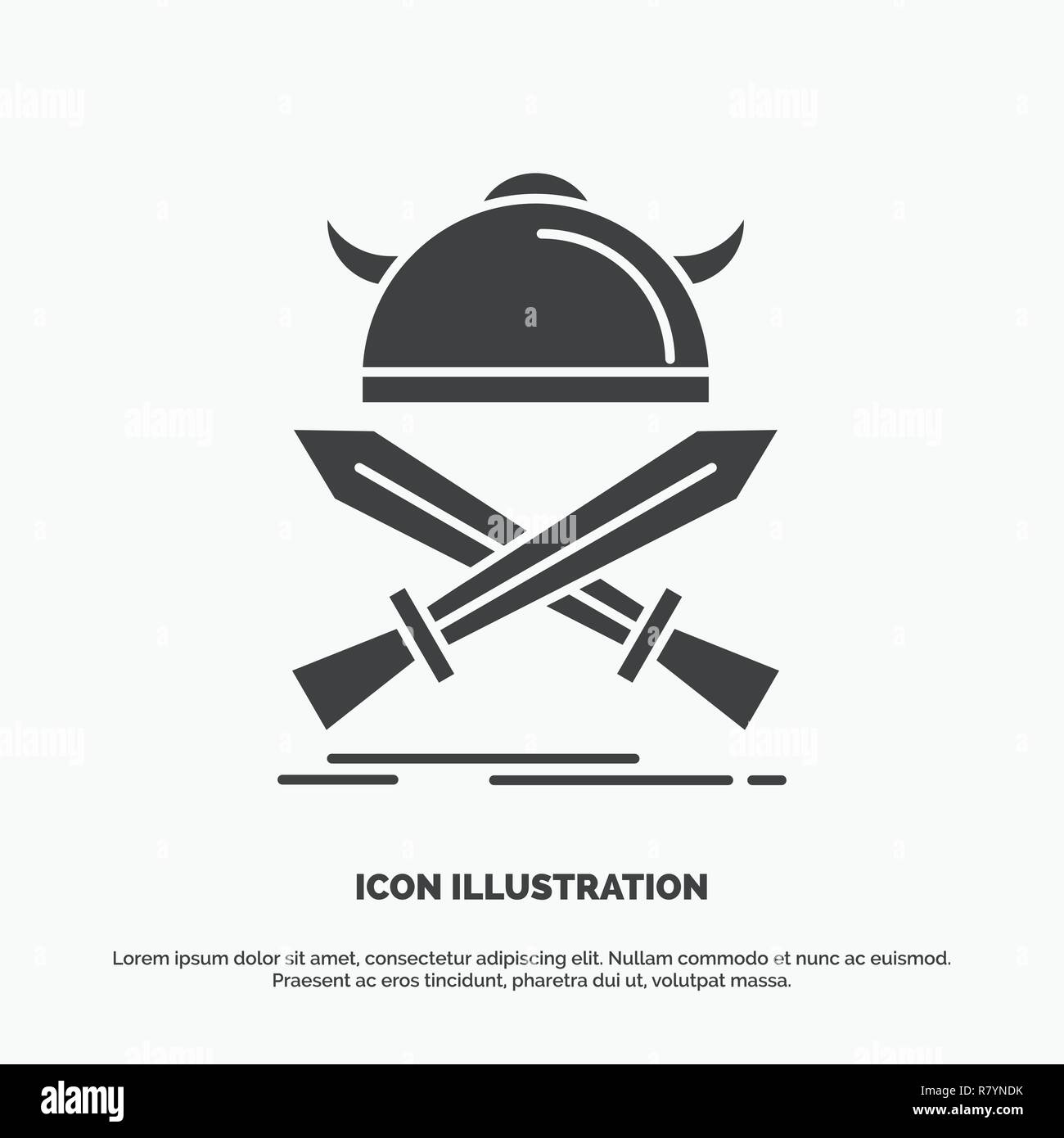 Bataille Embleme Viking Guerrier Epees Icone Symbole Gris Vecteur Glyphe A L Assurance Chomage Et Ux Site Web Ou Application Mobile Image Vectorielle Stock Alamy